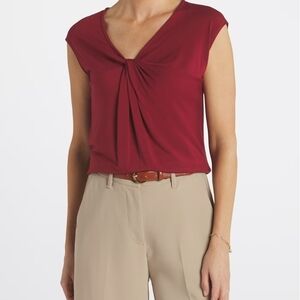 Adya Twist Front Burgandy Women's Top